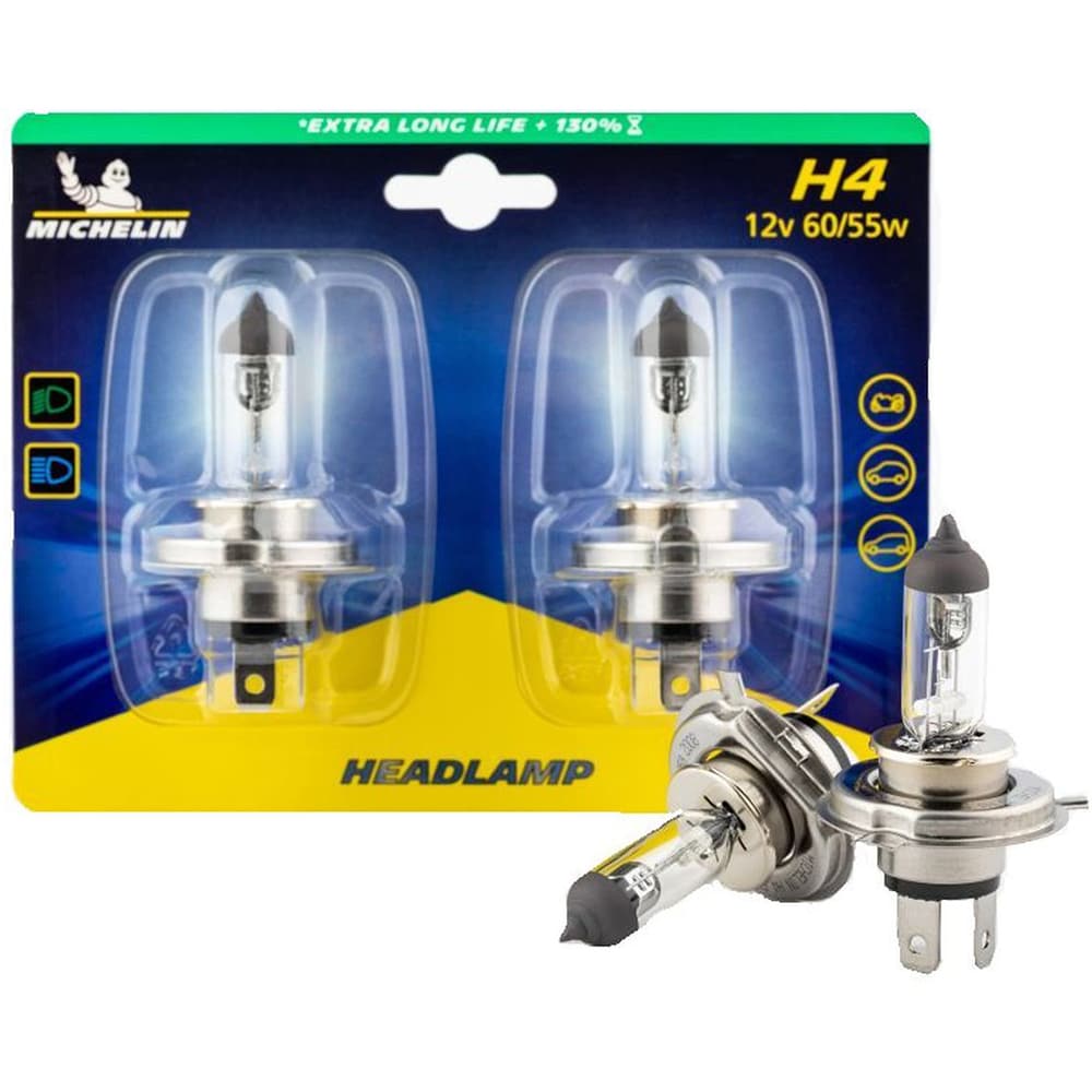 Set becuri auto MICHELIN P43T, 130%, H4, 12 V, 60/55 W, 2 buc