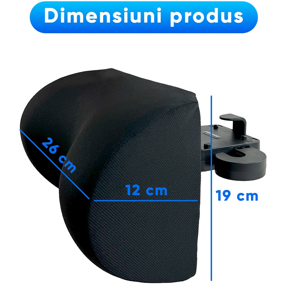 Perna tetiera ROLL FAST 50018R, ergonomic, negru