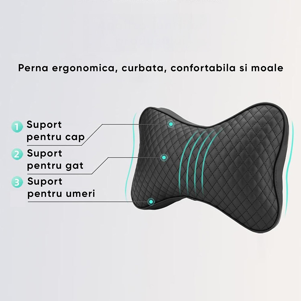 Perne tetiera ROLL FAST 50059R, 27 x 19 x 10 cm, 2buc, negru