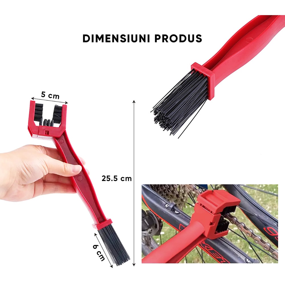 Perie curatare lant ROLL FAST 50100R, 25.5 cm, rosu