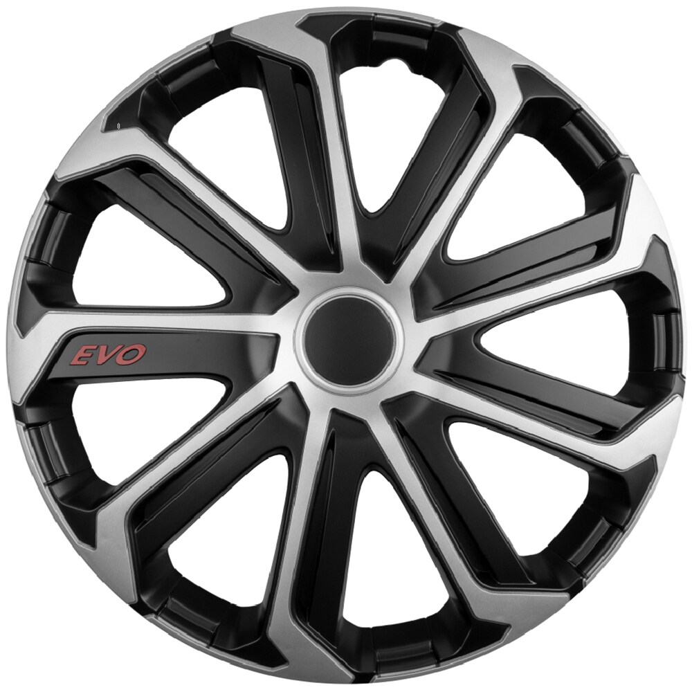 Set capace roata CARMAX Evo Black&Silver, 15", negru-argintiu