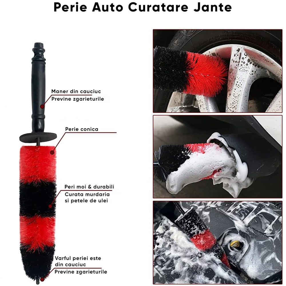 Perie curatat jante ROLL FAST 50569R, 43cm, negru-rosu