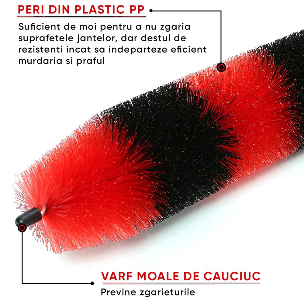 Perie curatat jante ROLL FAST 50569R, 43cm, negru-rosu