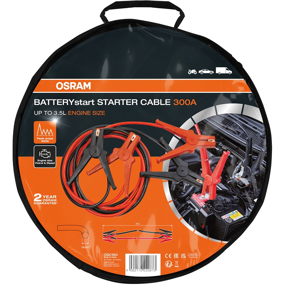 Set cabluri de pornire OSRAM, 300A, 3m