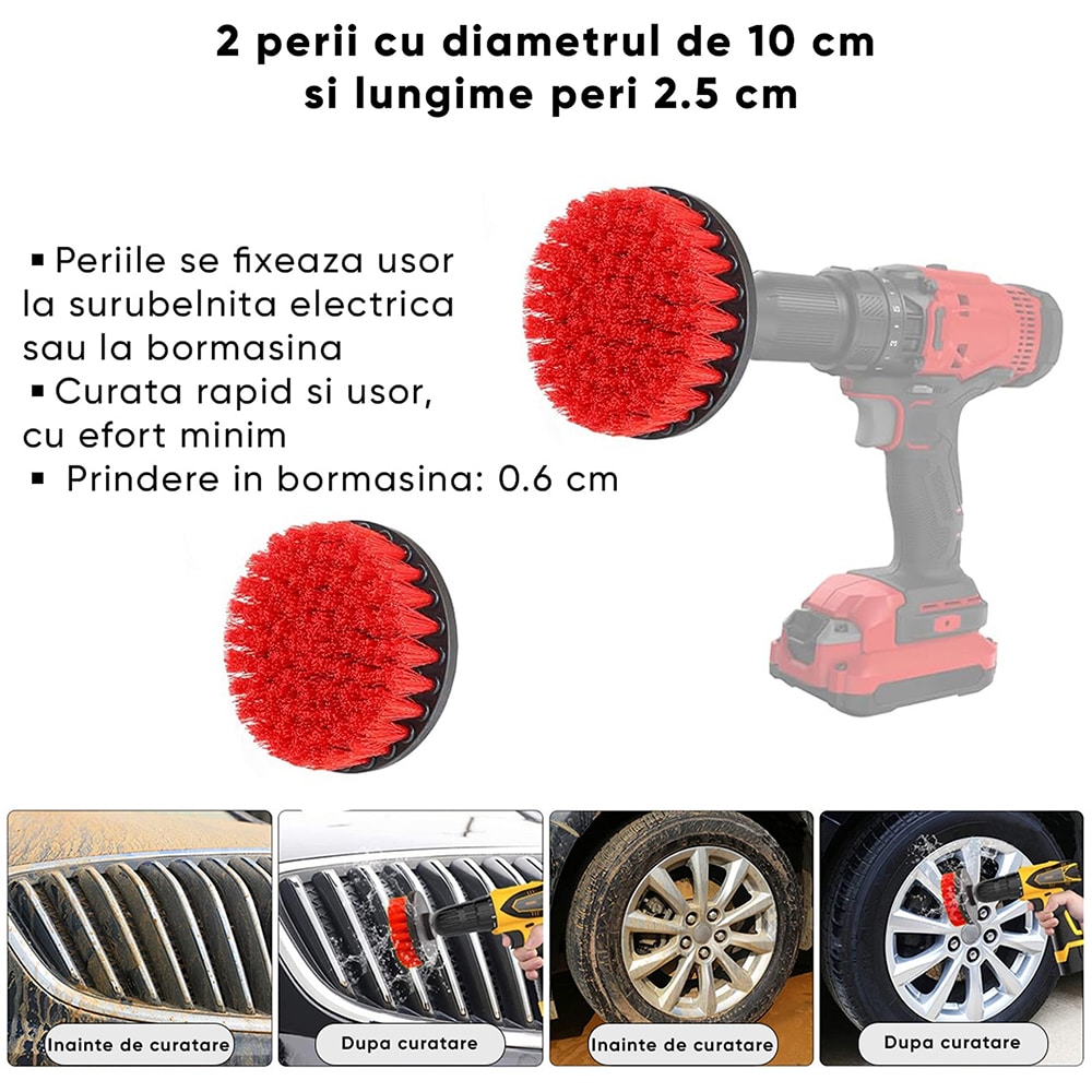 Kit curatare auto ROLL FAST 51220R, 20 piese, rosu-negru