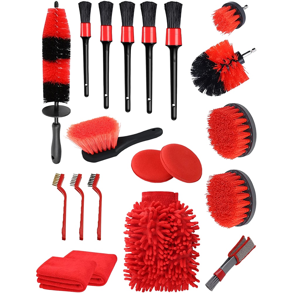 Kit curatare auto ROLL FAST 51220R, 20 piese, rosu-negru