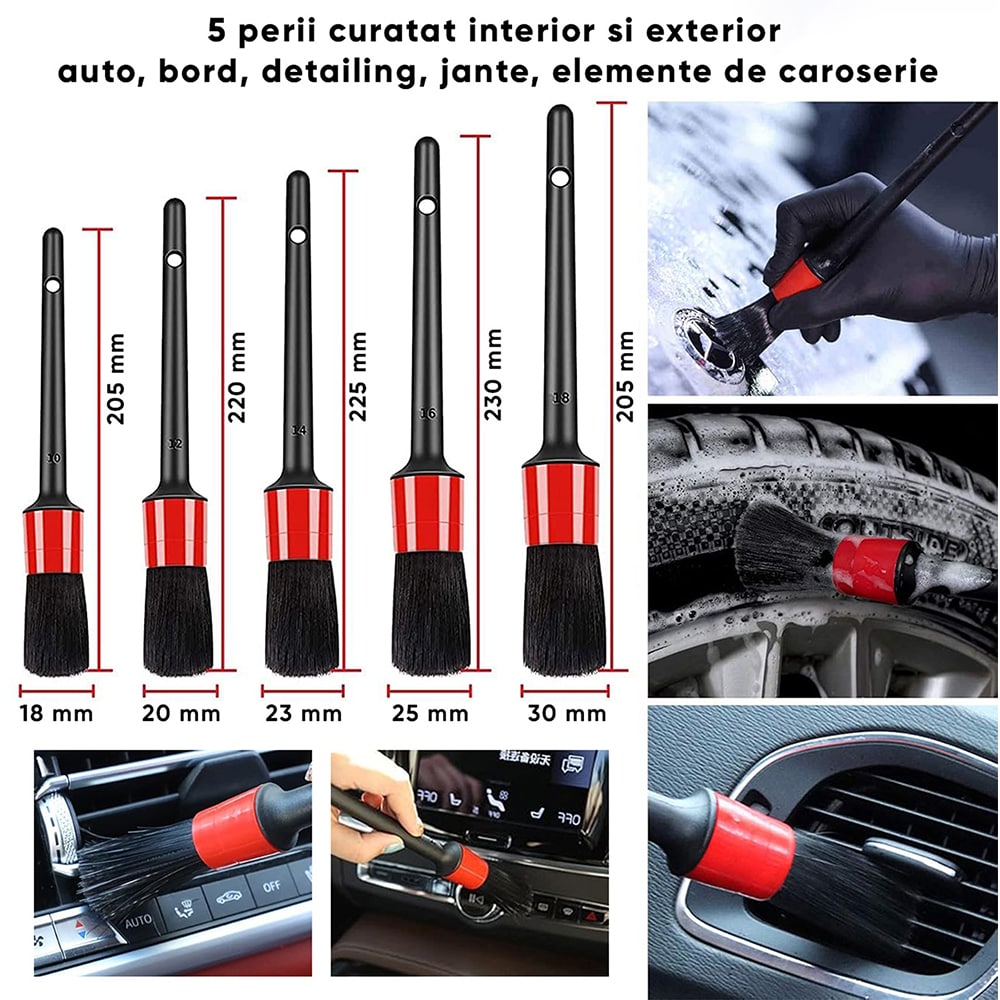 Kit curatare auto ROLL FAST 51220R, 20 piese, rosu-negru