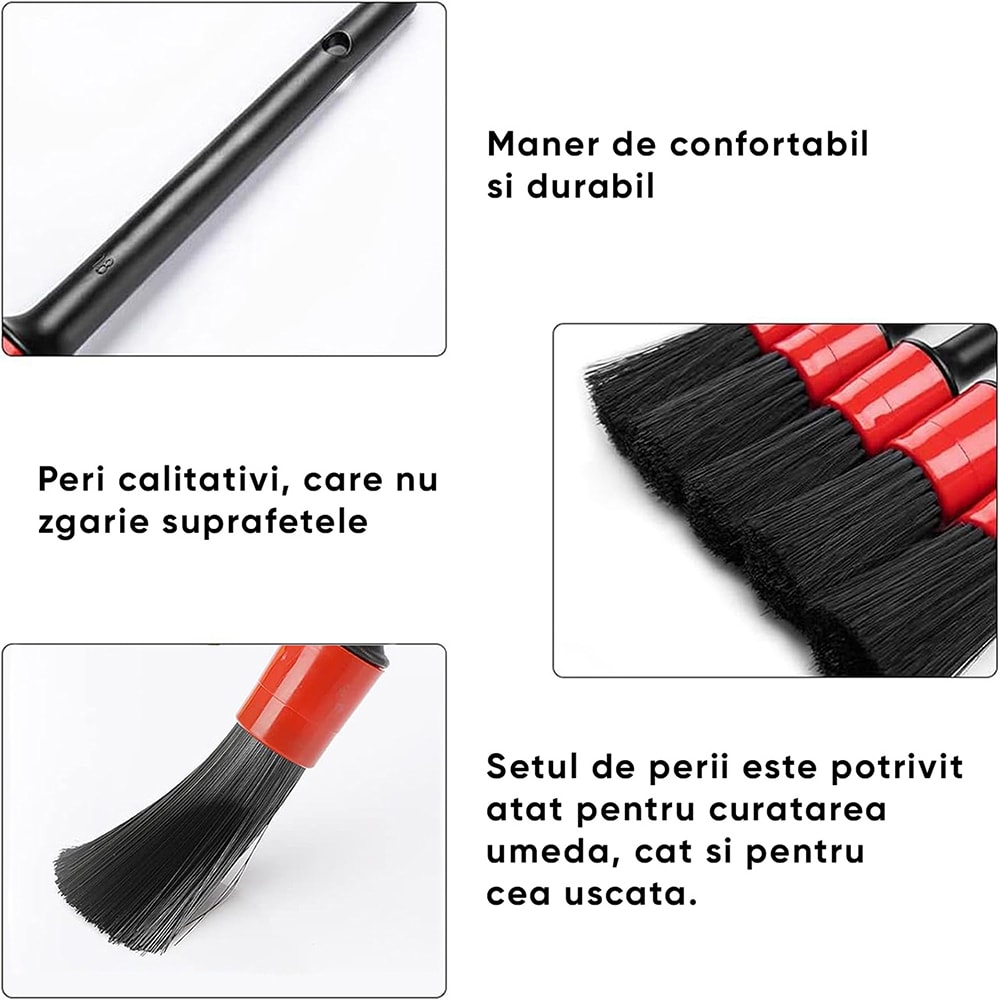 Kit curatare auto ROLL FAST 51220R, 20 piese, rosu-negru