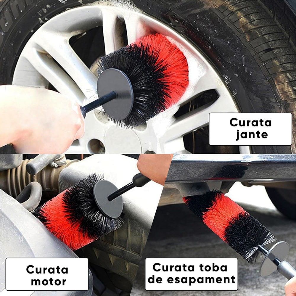 Kit curatare auto ROLL FAST 51220R, 20 piese, rosu-negru