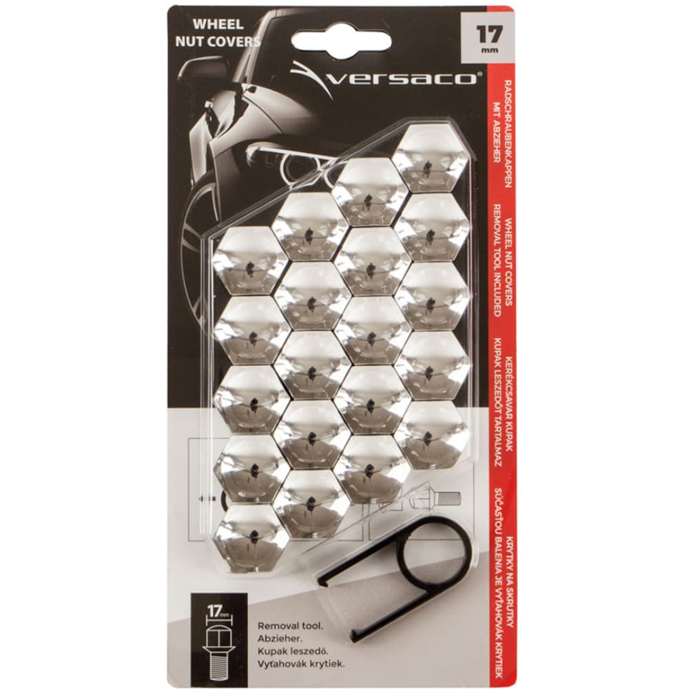 Set capace prezoane VERSACO 51600, 17mm, chrome