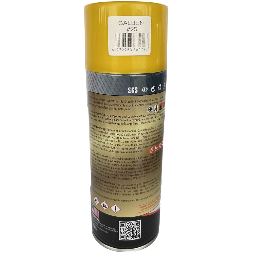 Spray vopsea acrilica VISBELLA 52715, galben, 400ml