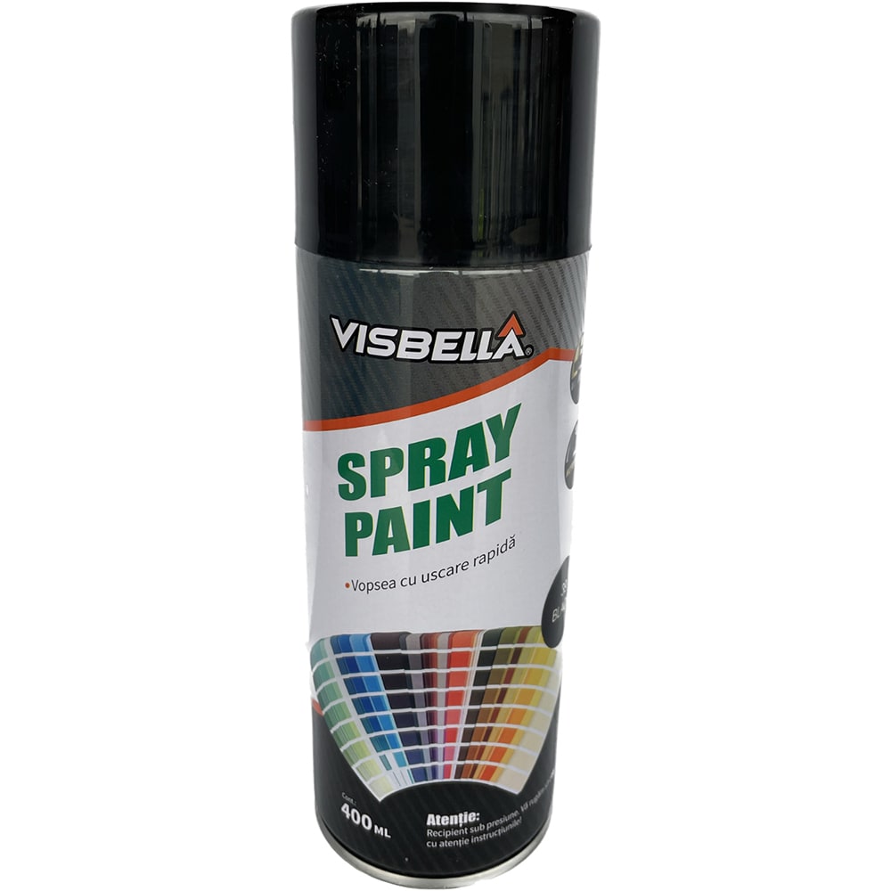 Spray vopsea acrilica VISBELLA 52717, negru lucios, 400ml