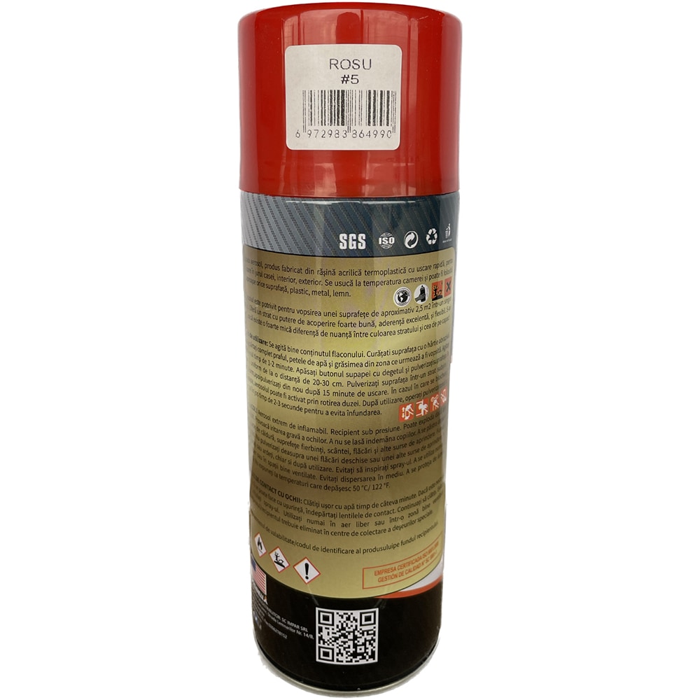 Spray vopsea acrilica VISBELLA 52719, rosu, 400ml