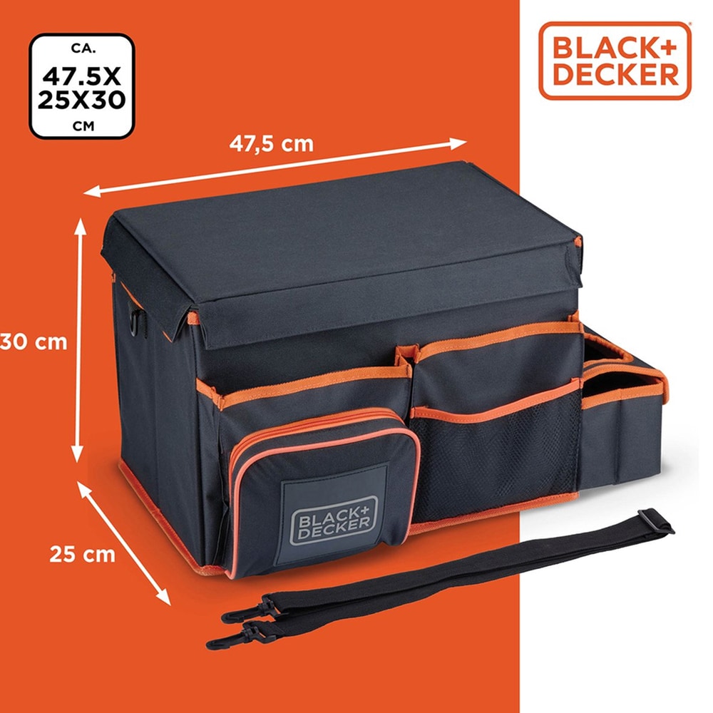 Organizator portbagaj BLACK&DECKER, 47.5 x 25 x 30 cm, negru