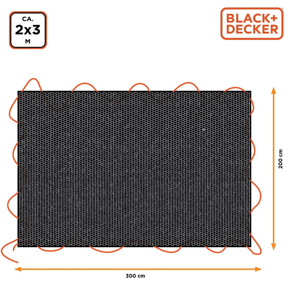 Prelata remorca BLACK&DECKER, 200 x 300cm, negru