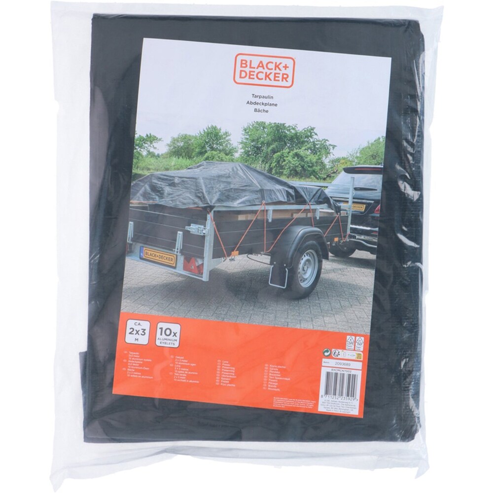 Prelata remorca BLACK&DECKER, 200 x 300cm, negru