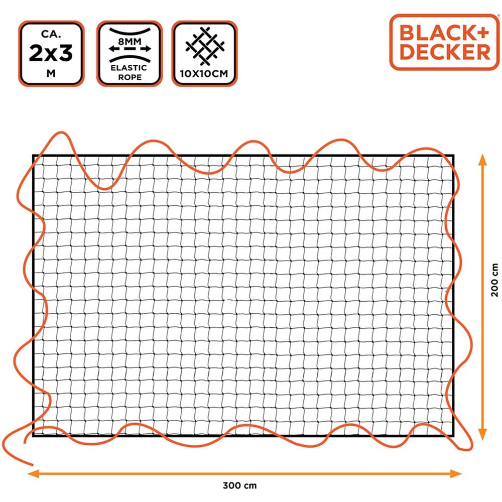 Plasa pentru remorca BLACK&DECKER, 200 x 300cm, negru