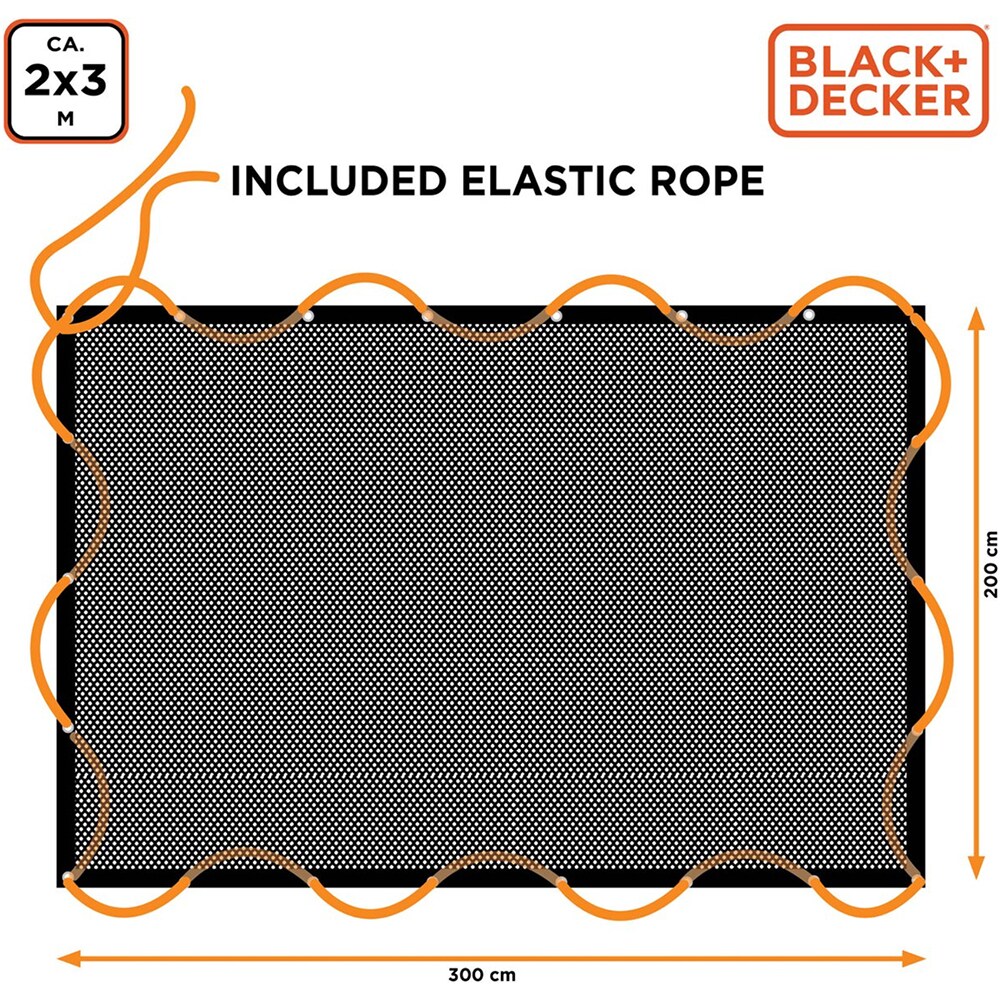 Plasa pentru remorca BLACK&DECKER 53713, 200 x 300cm, negru