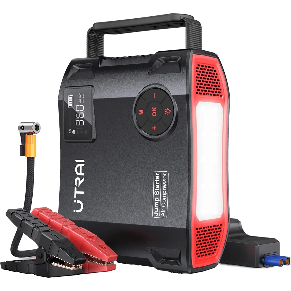 Starter auto UTRAI Jstar 5, 12V, 2500A, 27000mAh, USB, compresor, lanterna, negru