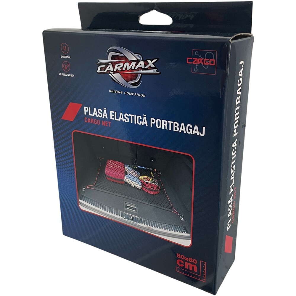 Plasa portbagaj CARMAX, 80 x 80cm, negru