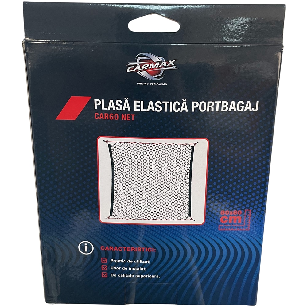 Plasa portbagaj CARMAX, 80 x 80cm, negru