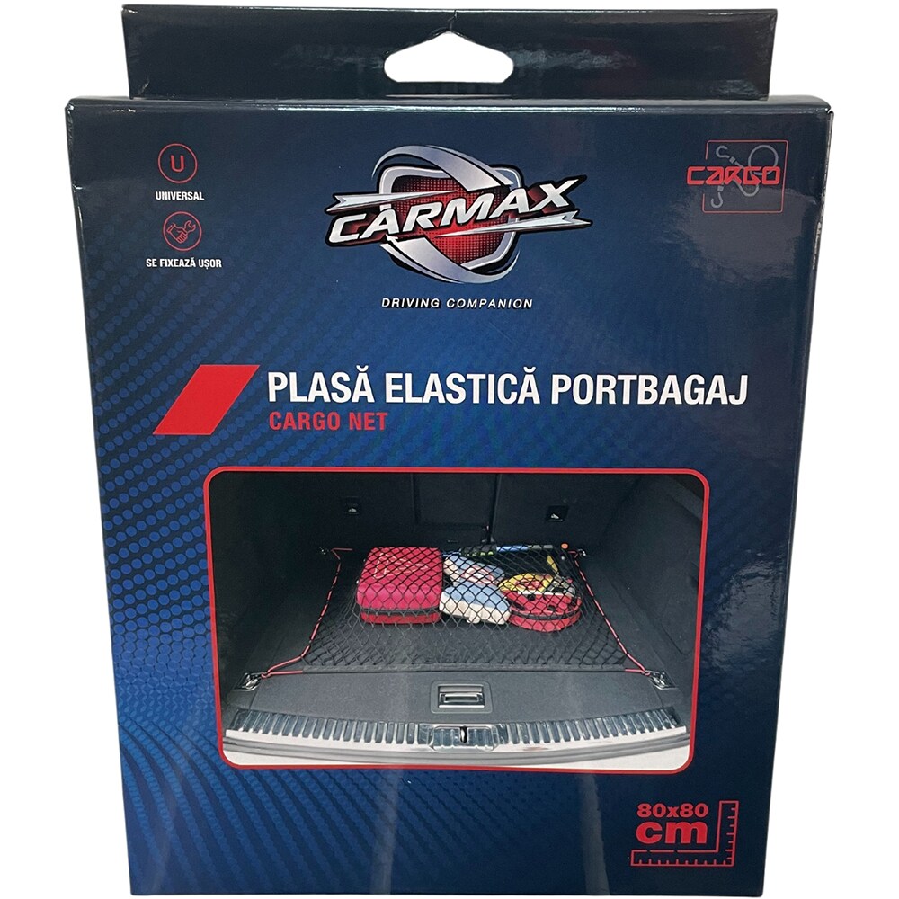 Plasa portbagaj CARMAX, 80 x 80cm, negru