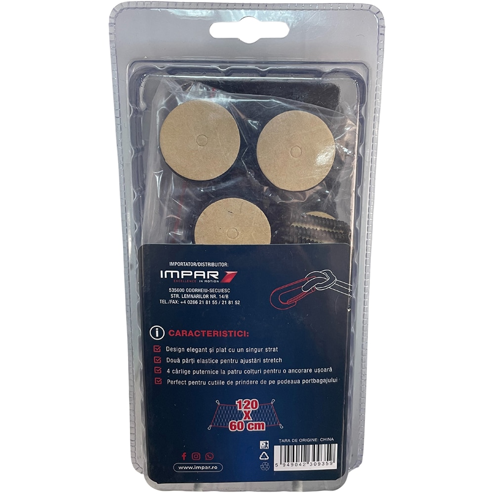 Plasa portbagaj CARMAX 30 x 160cm, negru