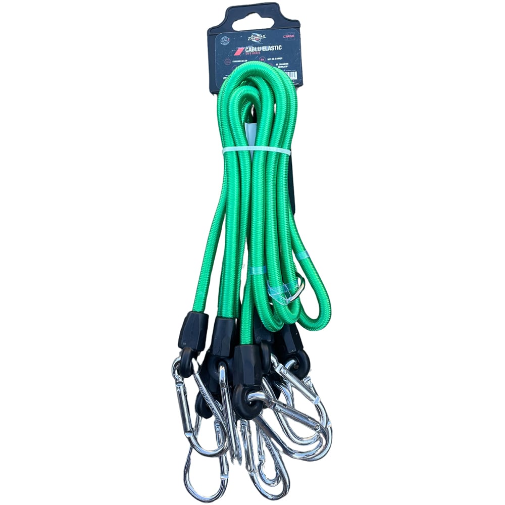 Chinga elastica CARMAX, 8mm x 80cm, 8 brate, verde