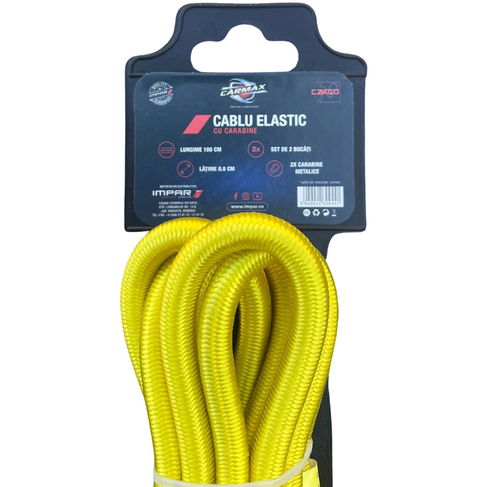 Chinga elastica CARMAX, 8mm x 100cm, 2 buc, galben