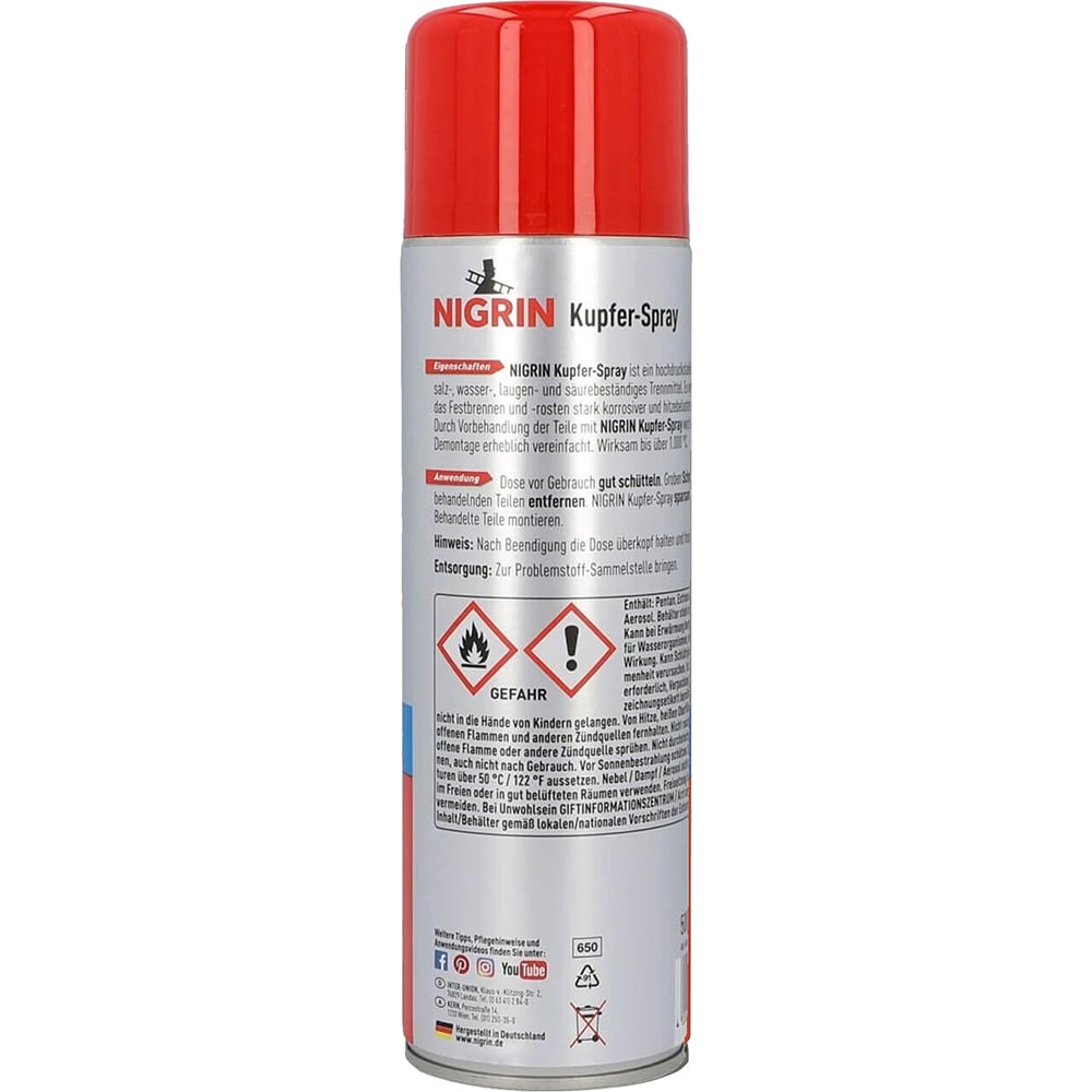 Spray vaselina cupru NIGRIN 72261, 500ml