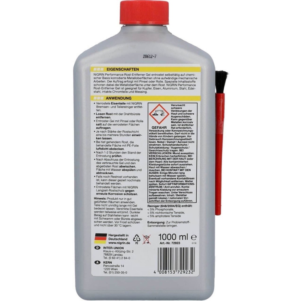 Gel indepartare rugina NIGRIN 72923, 1l