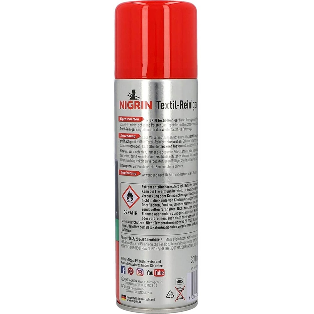 Spray curatat tapiterie textila NIGRIN 72981, 300ml