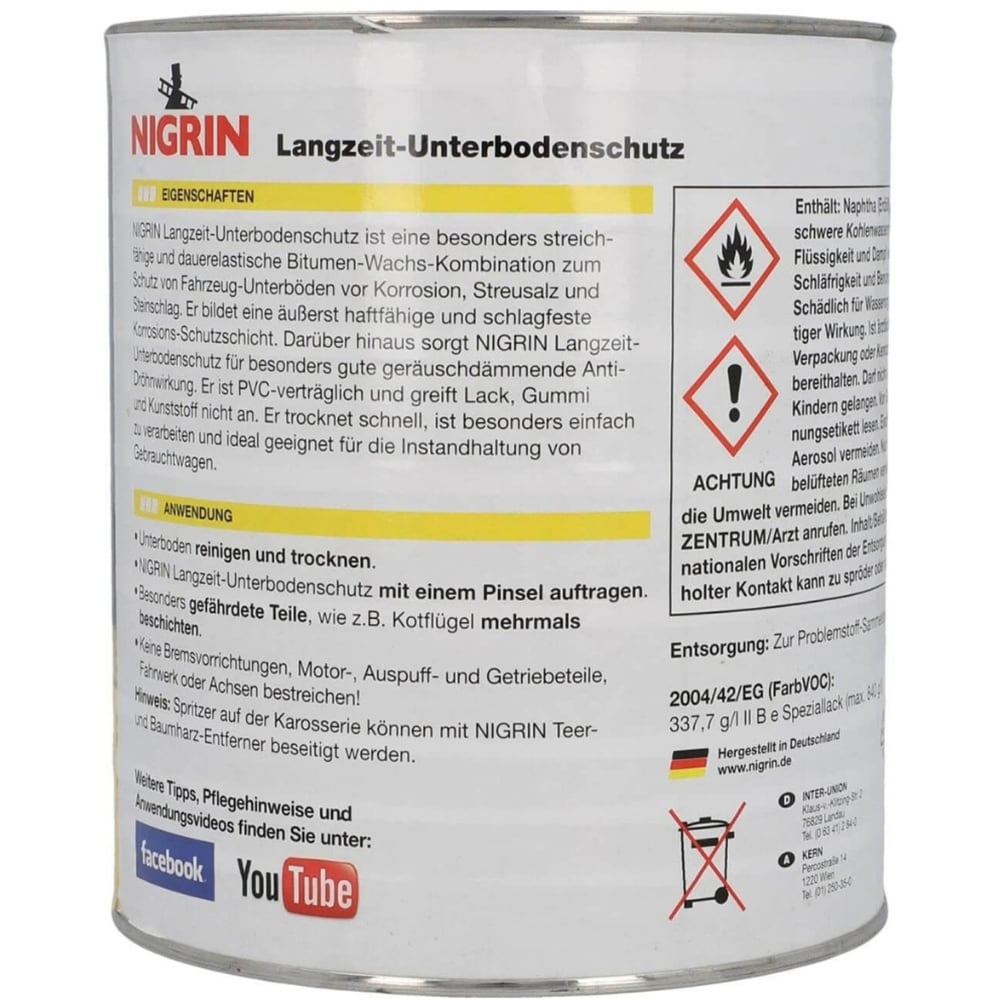 Solutie antifonare cu bitum NIGRIN 74061, 2.5kg