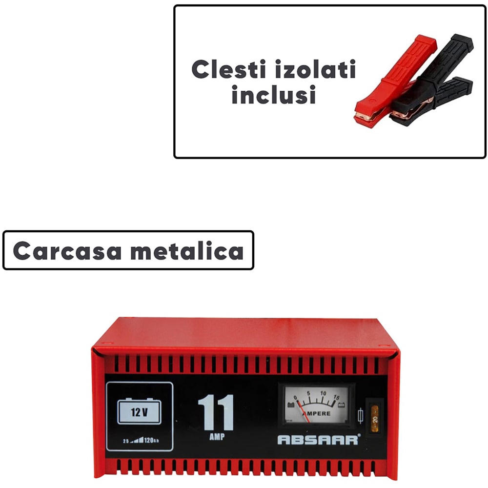 Redresor auto ABSAAR 77906, 12V, 11A