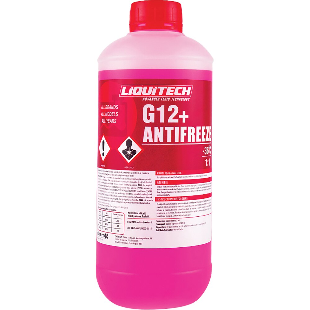 Antigel concentrat LIQUITECH, G12+, -36C, 1L