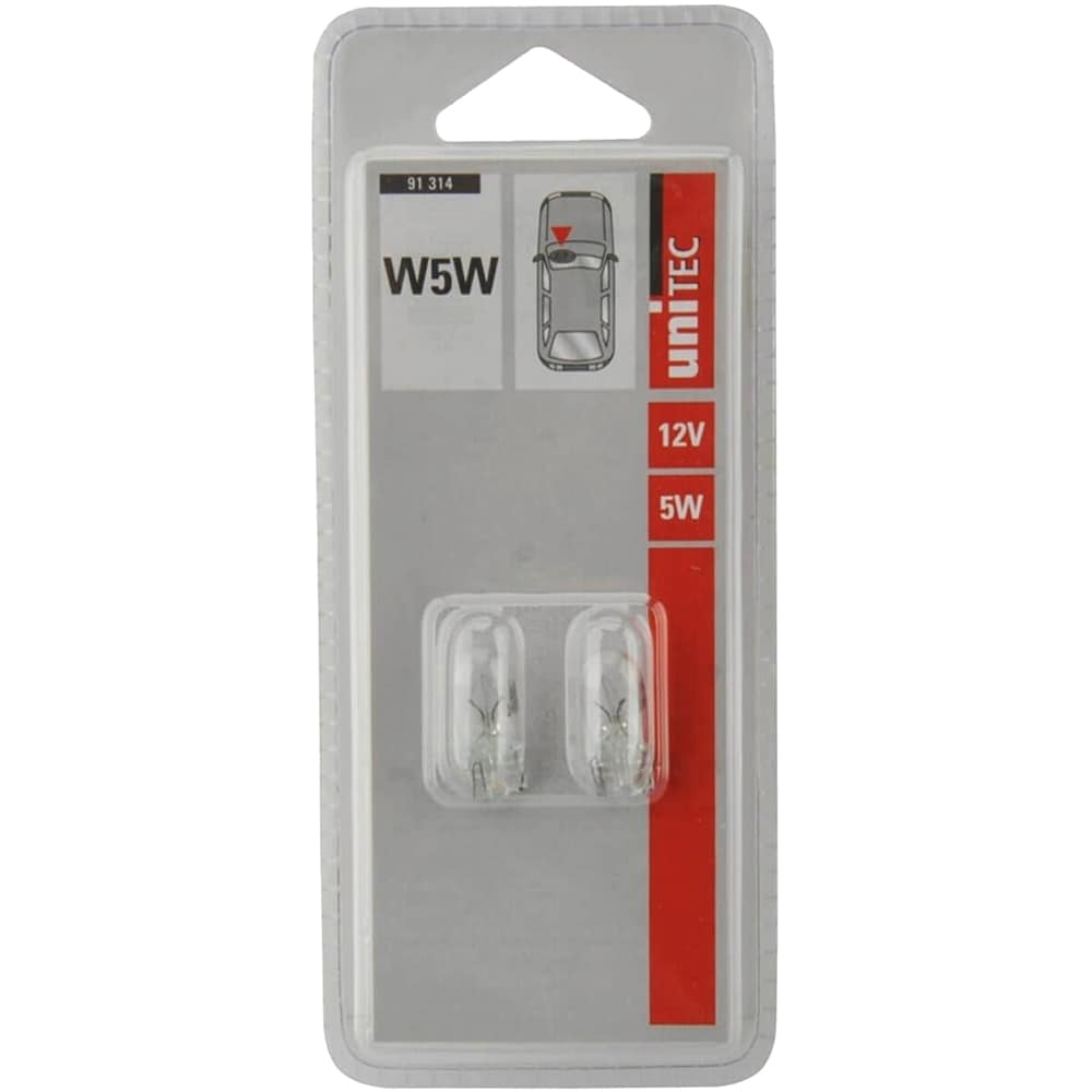 Set becuri UNITEC 91314, W5W, 5W, 12V, 2buc