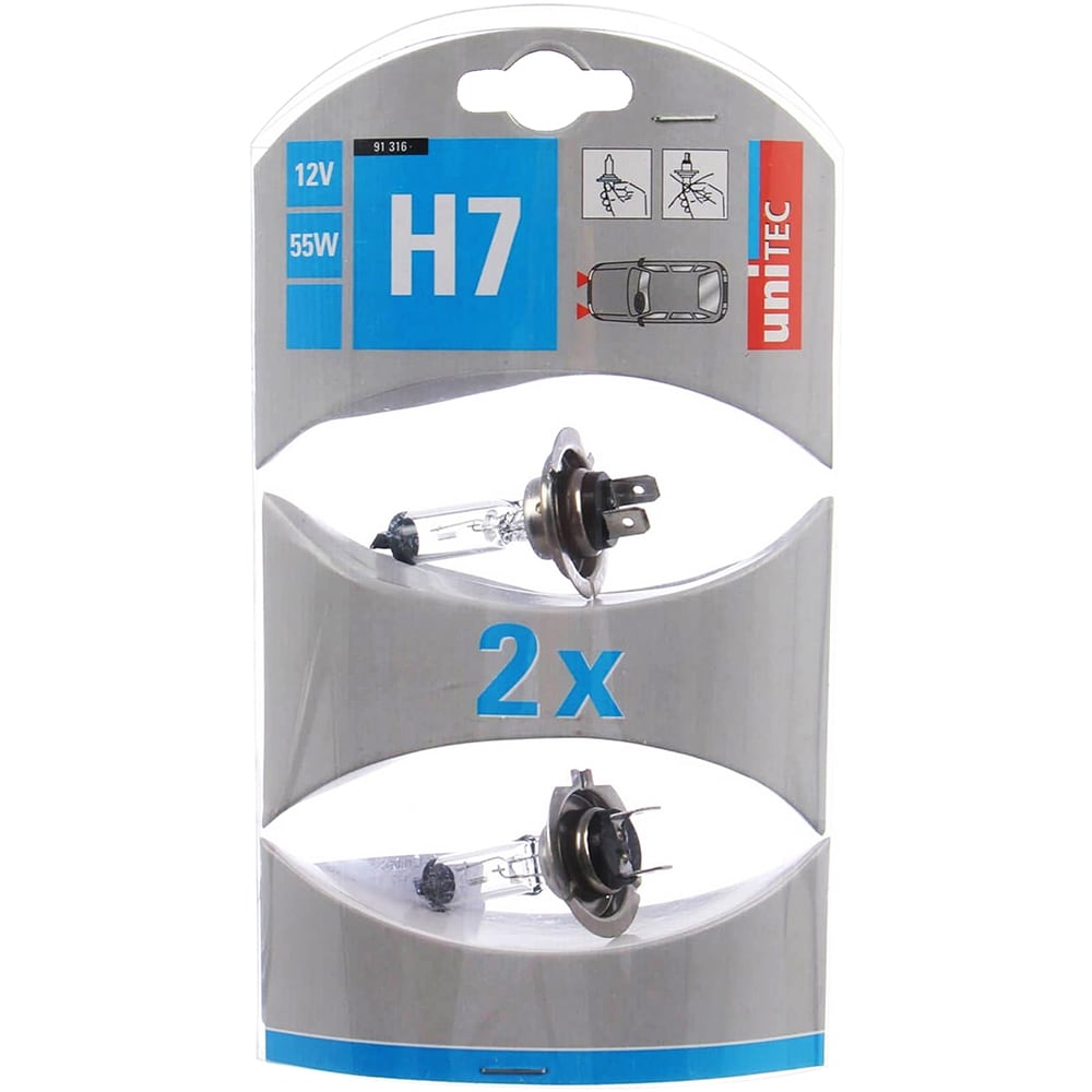 Set becuri auto UNITEC 91316, 55W, 12V, H7, 2buc