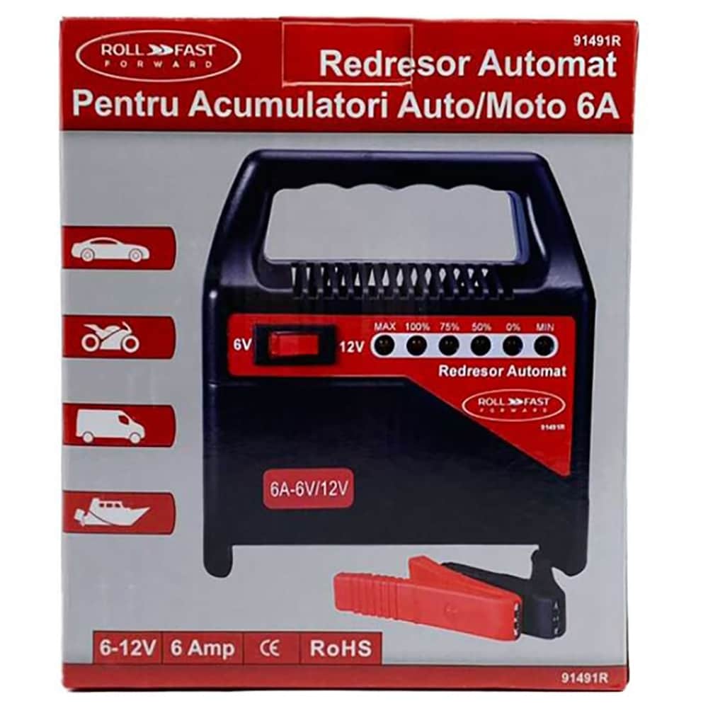 Redresor auto ROLL FAST 91491R, 6V/12V, 6A