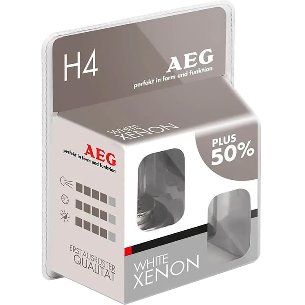 Becuri auto Xenon AEG White Xenon, H4, 60/55W, 2buc