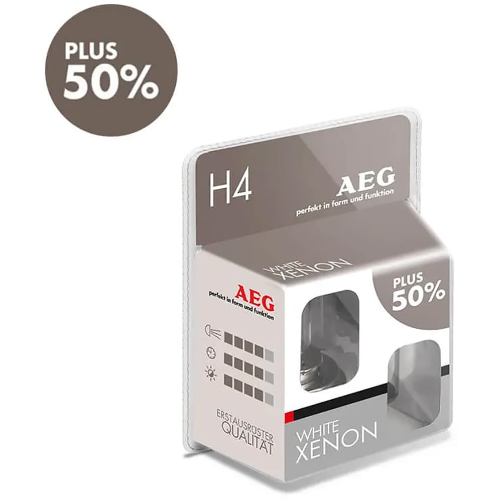 Becuri auto Xenon AEG White Xenon, H4, 60/55W, 2buc