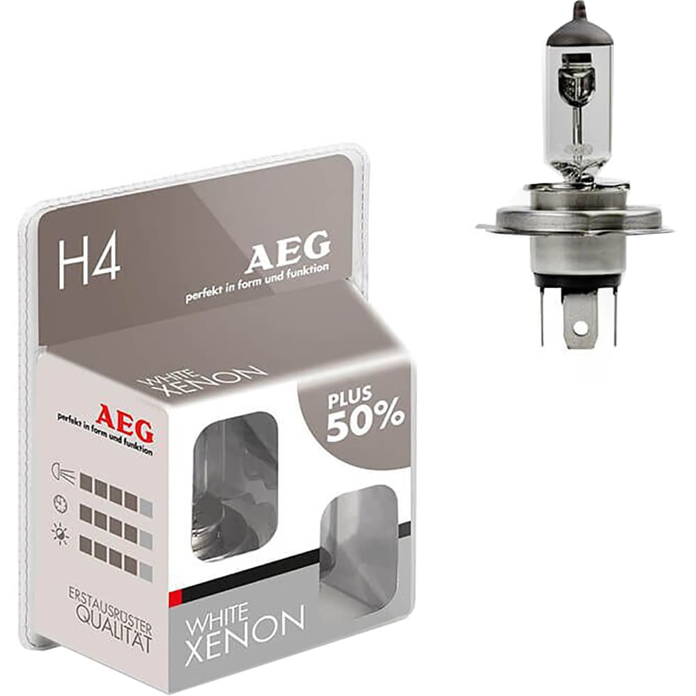 Becuri auto Xenon AEG White Xenon, H4, 60/55W, 2buc