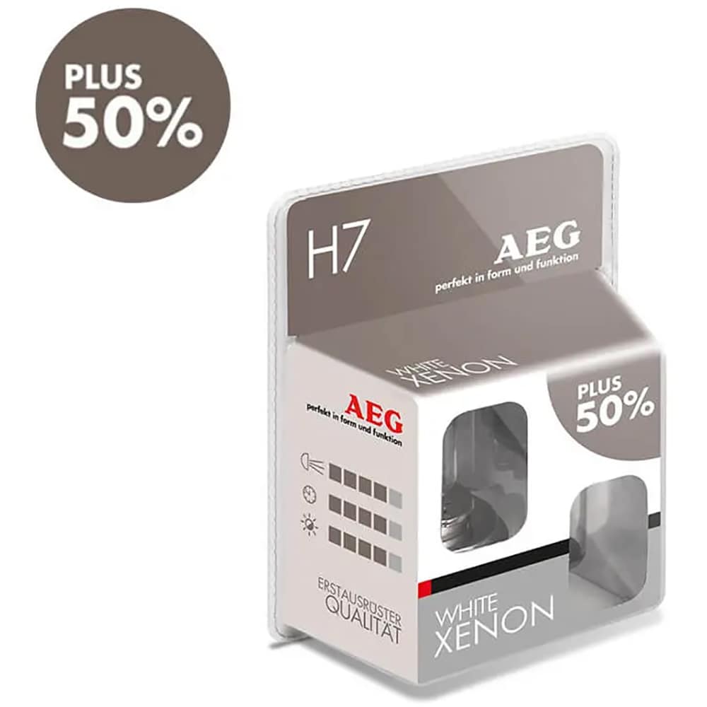 Becuri auto Xenon AEG White Xenon, H7, 55W, 2buc