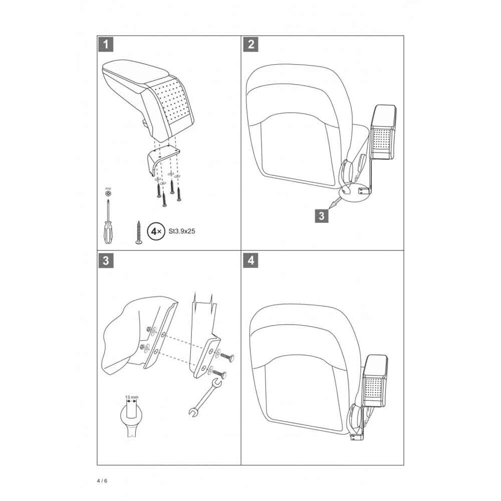 Cotiera auto RATI Armster S, Smart ForTwo 2007-2014, nergru