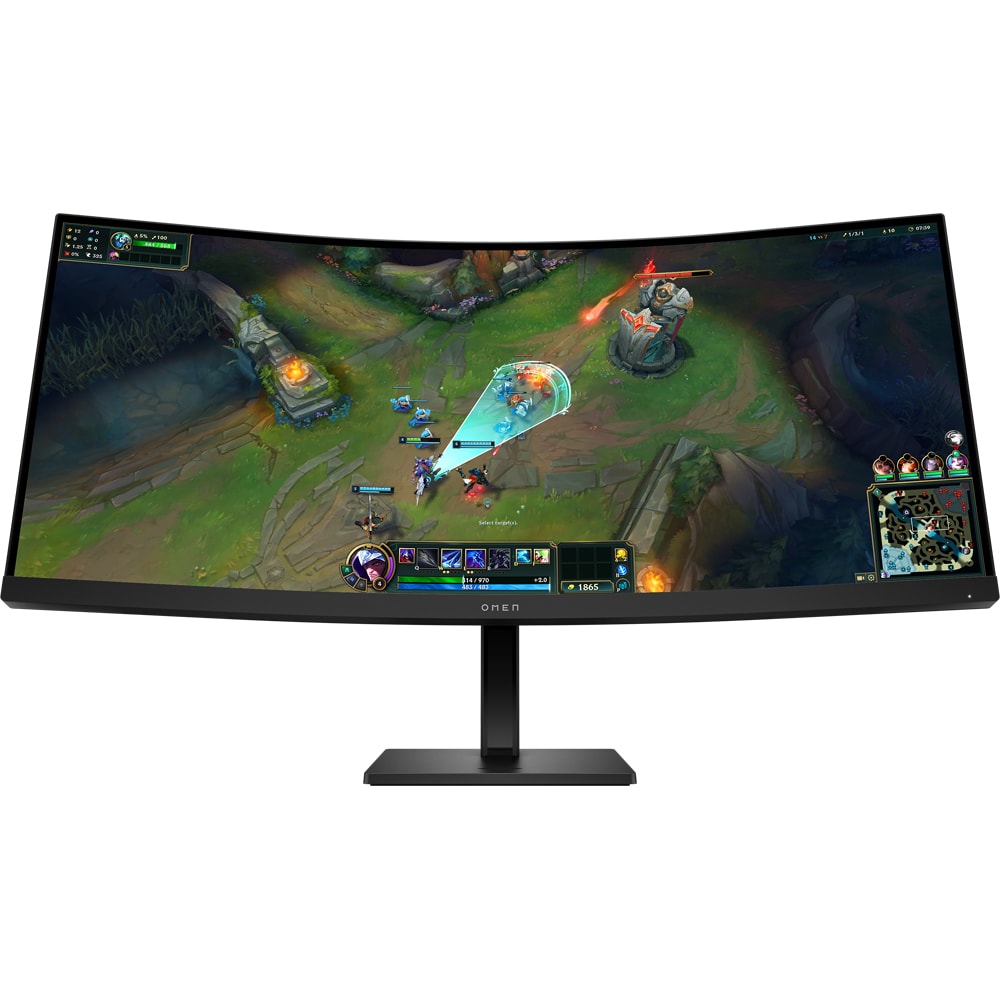 Monitor Gaming curbat LED VA HP OMEN 34c G2, 34", WQHD, 180Hz, AMD Freesync Premium, negru
