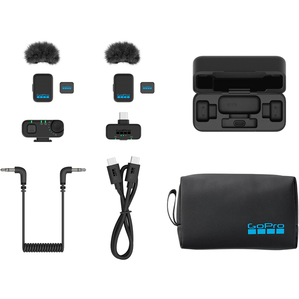 Kit Microfon GoPro Mic, (2 x Mic), Wi-Fi, negru