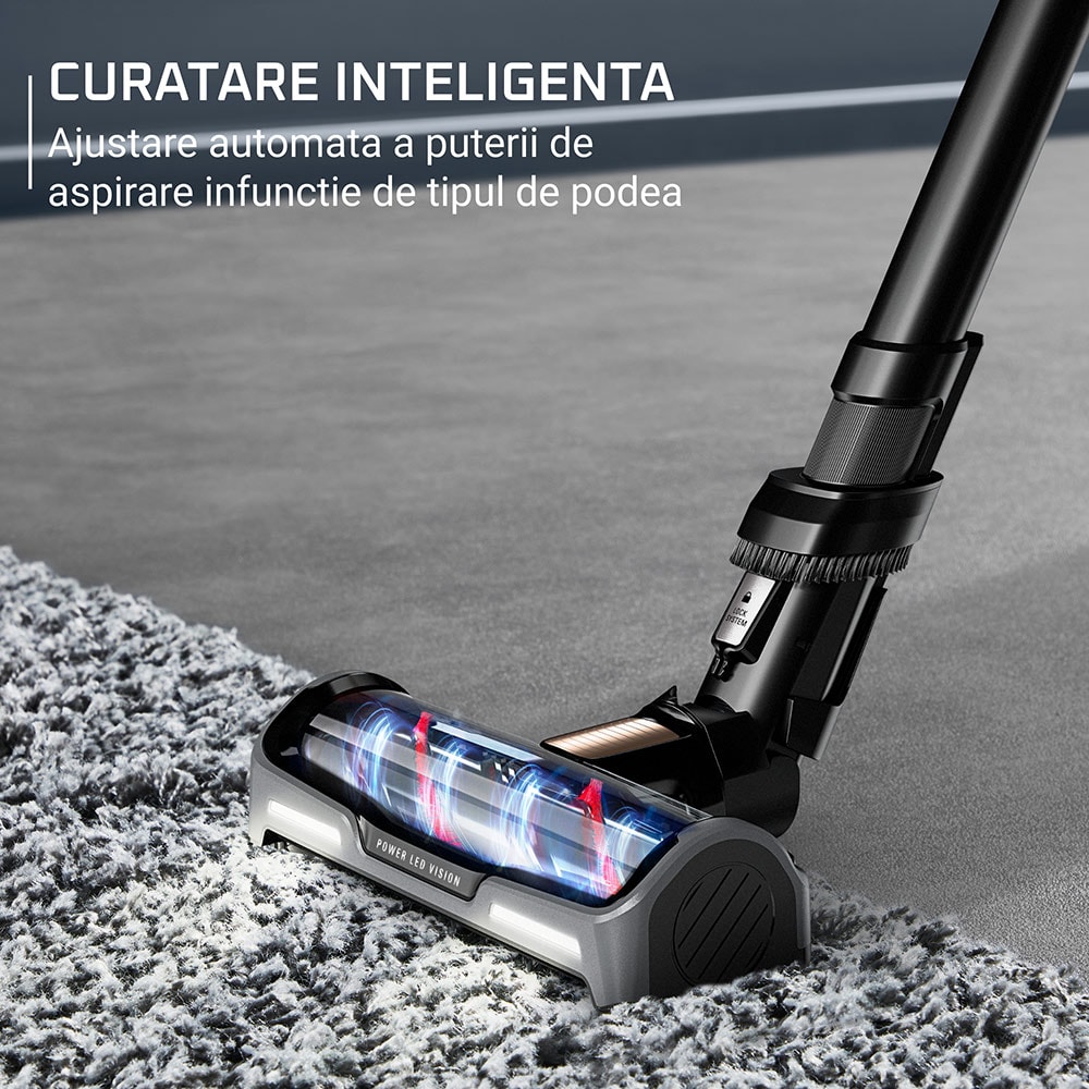 Aspirator vertical ROWENTA X-Force Flex 15.60 Aqua RH99G3WO, 0.9l, 32.4V, autonomie max 80 min, negru