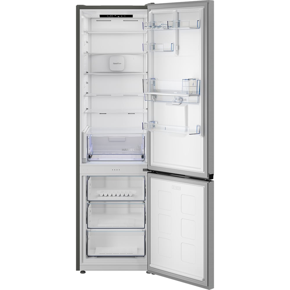 Combina frigorifica BEKO B1RCNA414HDXB, No Frost, 415 l, H 203.5 cm, Clasa E, Dozator apa, argintiu