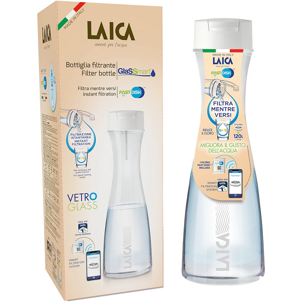 Carafa filtranta LAICA GlaSSmart B31AA01, 1.1l, alb