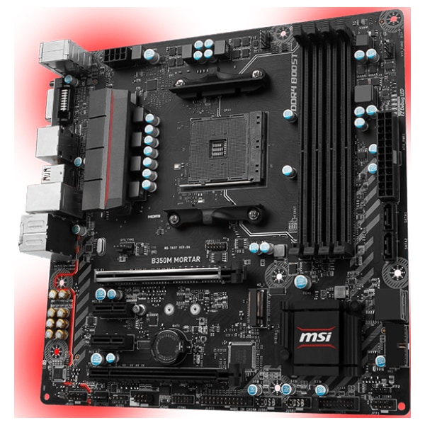 Placa de baza MSI B350M MORTAR, Socket AM4, mATX