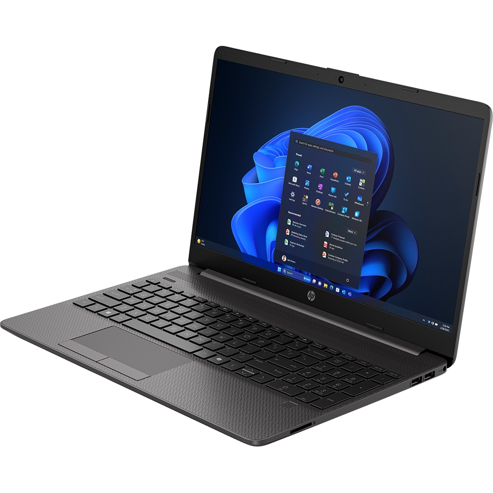 Laptop HP 250R G9, Intel Core 5 120U pana la 5GHz, 15.6" Full HD, 16GB, SSD 512GB, Intel Graphics, Free Dos, negru